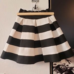 Black and White Pleated Skirt